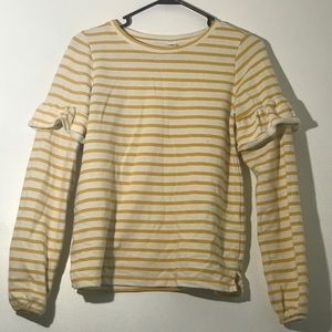 White and yellow striped top